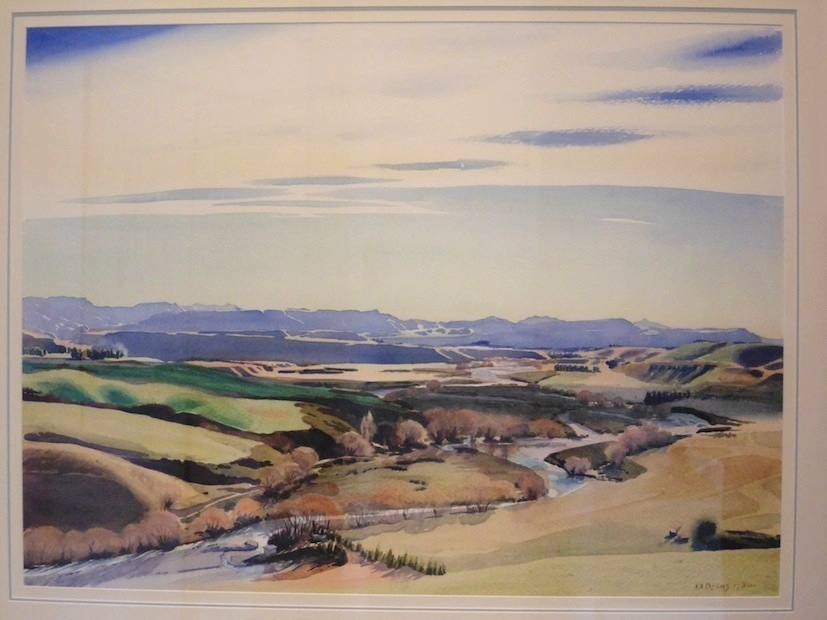 AA Deans  | Towards Duntroon | Watercolour | 75 x 56 cm| McAtamney Gallery and Design Store | Geraldine NZ